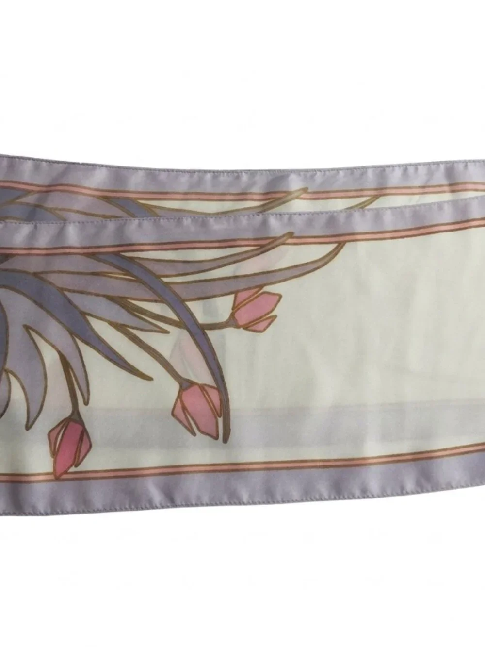 Kriska Made in Japan 100% Silk Art Nouveau Tulip Scarf 8.5